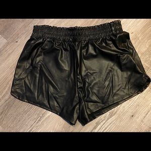 Black Mini pleather shorts